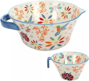 Temp-tations by Tara Temp-tations 2-Piece Chip-and-Dip Set, with Pour Spout, 2 Qt (Gardenfetti)