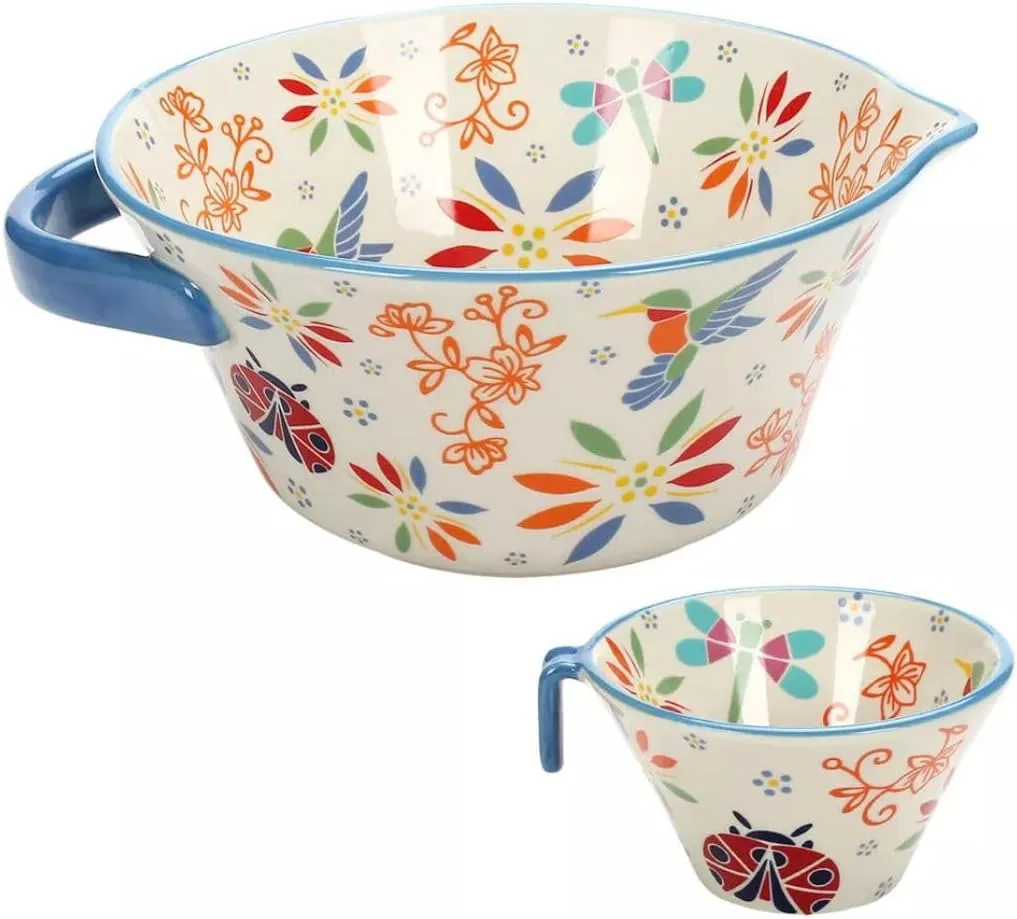 Temp-tations by Tara Temp-tations 2-Piece Chip-and-Dip Set, with Pour Spout, 2 Qt (Gardenfetti)