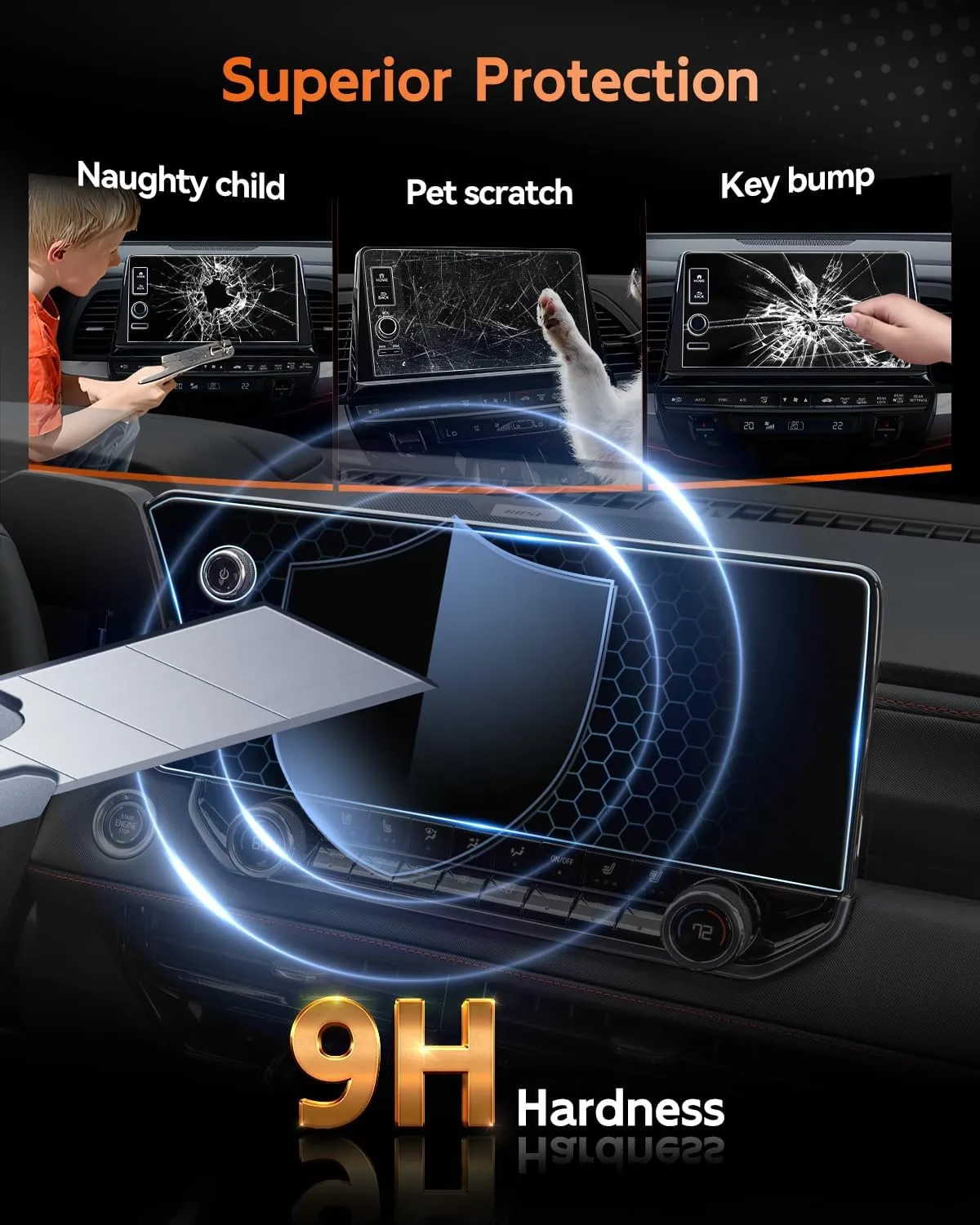 Tempered Glass for 2024 2025 GMC Canyon Screen Protector, 11.3 Inch Touchscreen, (Elevation, AT4, Denali, AT4X), 2024 2025 Canyon Accessories