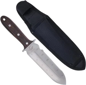 TerraBlade Hori Hori Knife - Adult Gardening, Fishing, Camping, Hunting - Steel Kukri Blade - Black Wood Handle - Hand Wash Only