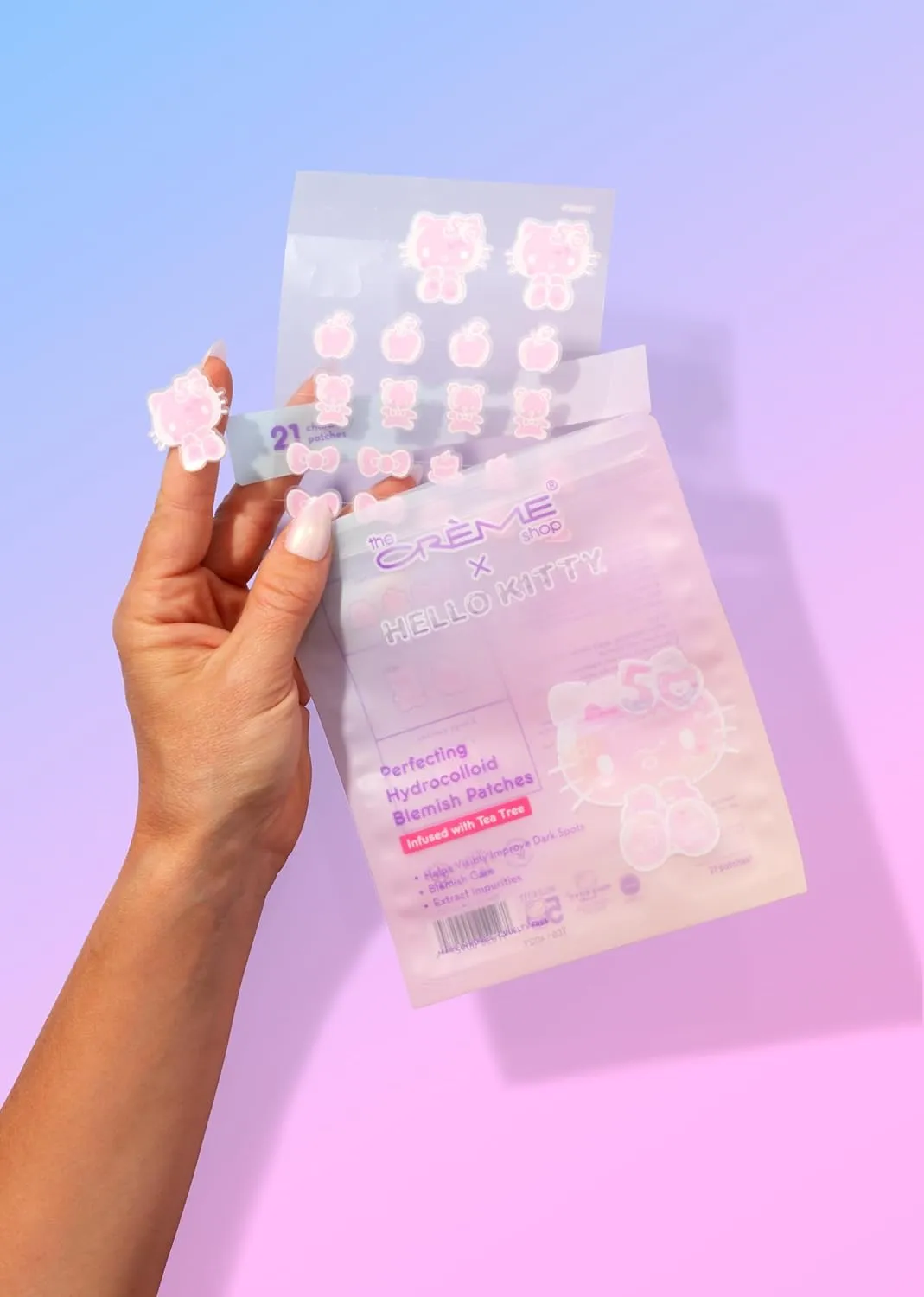 The Crème Shop Hello Kitty x Pimple Patches – Cute Hydrocolloid Dots for Acne-Prone Skin, Vitamin E Boost, Redness & Blemishes Treatment, 50th Edition, for Teens (Pack of 1)