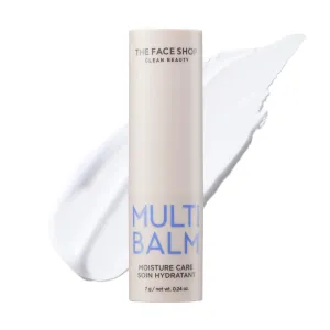 The Face Shop Moisture Care Multi Balm, All-in-one Daily Moisturizer Stick for Sensitive and Dry Skin, Korean Skin Care, Cooling, Hydrating & Firming, Hyaluronic acid, Travel Essentials, Facial Balm