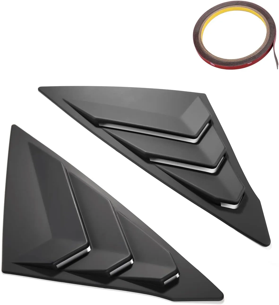 Thenice for 11th Gen Civic Rear Side Window Louvers Racing Style Triangular Window Glass Blinds Compatible with Honda Civic Sedan 2022 2023 2024 2025 -Matt Black
