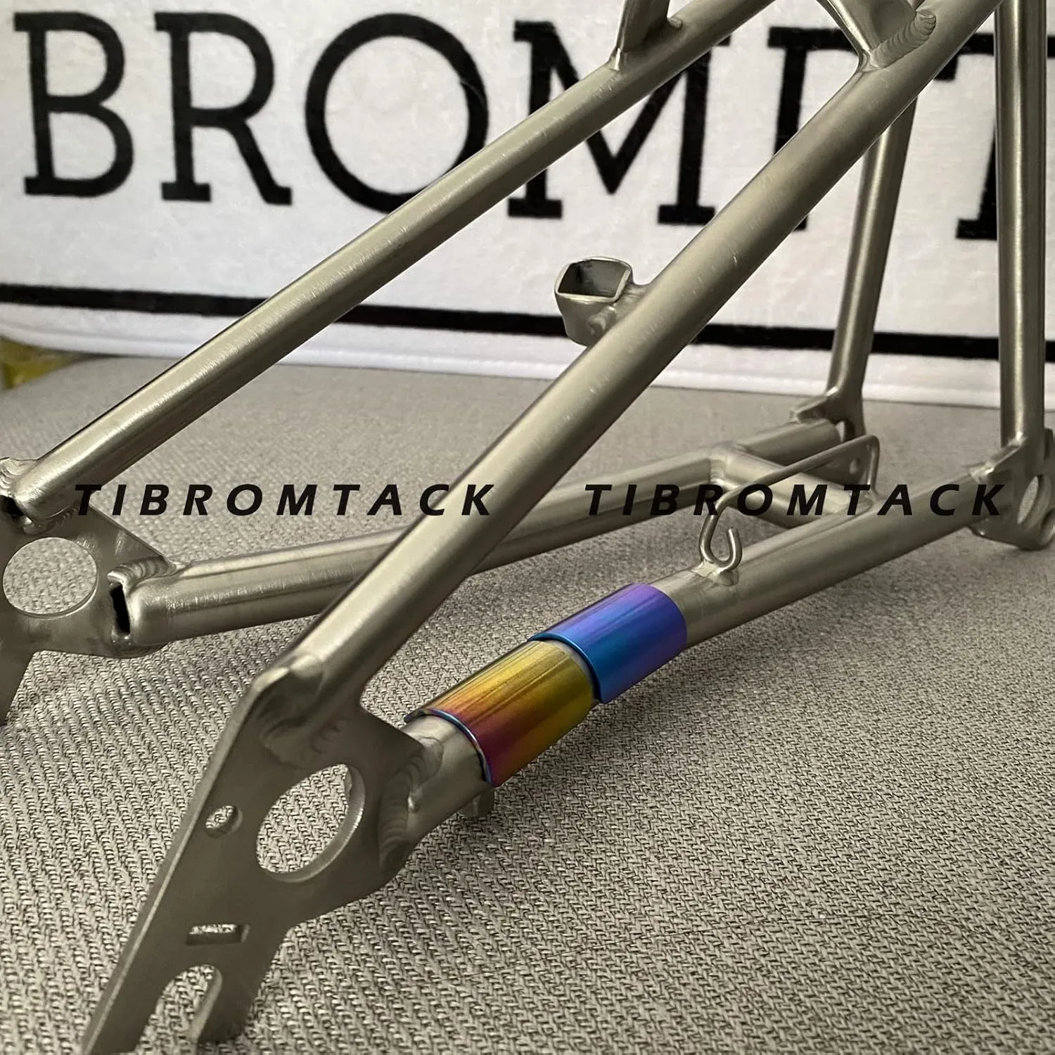 TIBROMTACK Titanium Rear Triangle Frame Protector for Brompton Folding Bike Sticker Protective Patch Gasket Guard Back Fork Ultra Light Accessories Parts