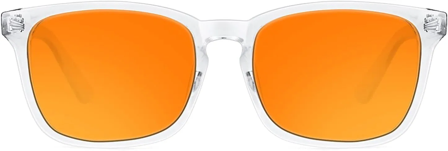 TIJN Blue Light Blocking Glasses for Computer, TV, Gaming Improve Sleep by Naturally Producing Melatonin for Women Men, Orange Lens