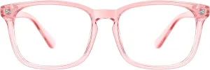 TIJN Blue Light Blocking Glasses for Women Men Clear Frame Square Nerd Eyeglasses Anti Blue Ray Computer Screen Glasses