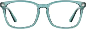 TIJN Blue Light Blocking Glasses for Women Men Clear Frame Square Nerd Eyeglasses Anti Blue Ray Computer Screen Glasses