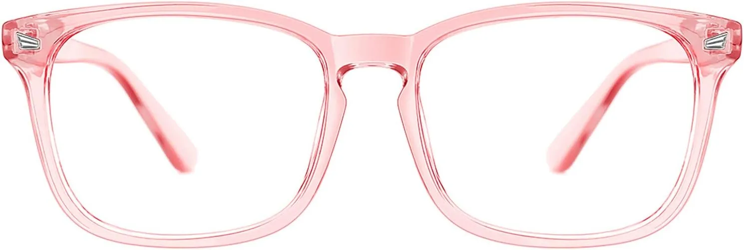 TIJN Blue Light Blocking Glasses for Women Men Clear Frame Square Nerd Eyeglasses Anti Blue Ray Computer Screen Glasses