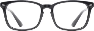 TIJN Blue Light Blocking Glasses for Women Men Clear Frame Square Nerd Eyeglasses Anti Blue Ray Computer Screen Glasses