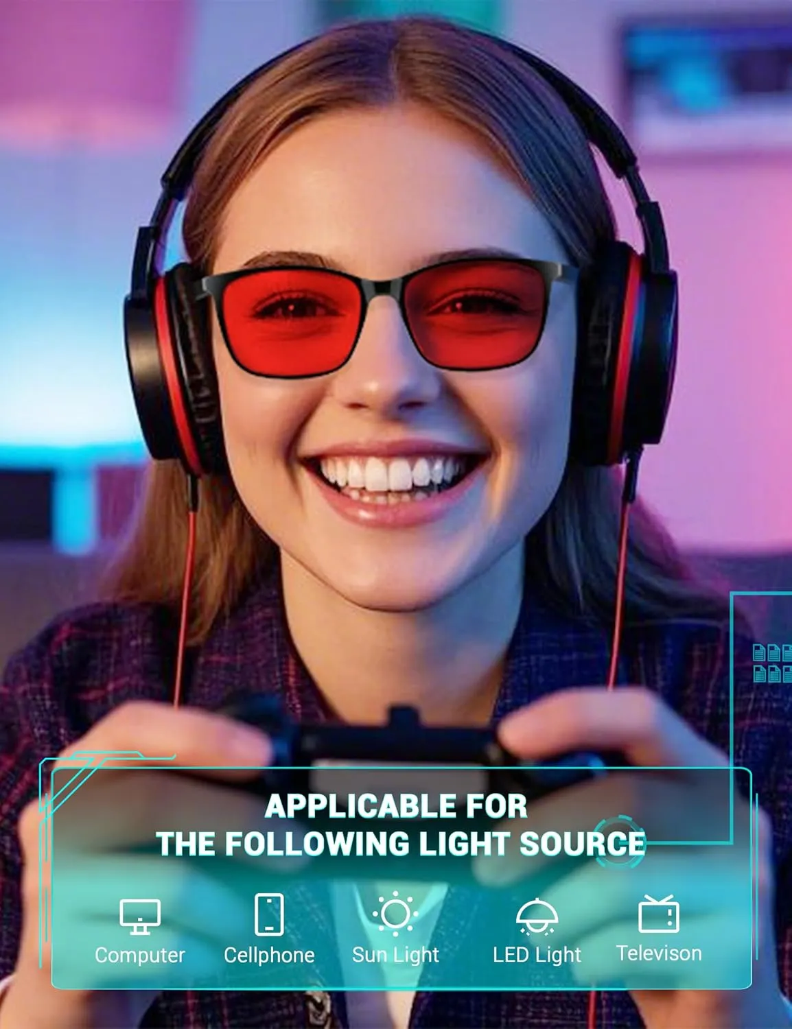 TIJN Blue Light Blocking Glasses for Women Men TR90 Frame Square Nerd Eyeglasses Anti Blue Ray Computer Screen Glasses
