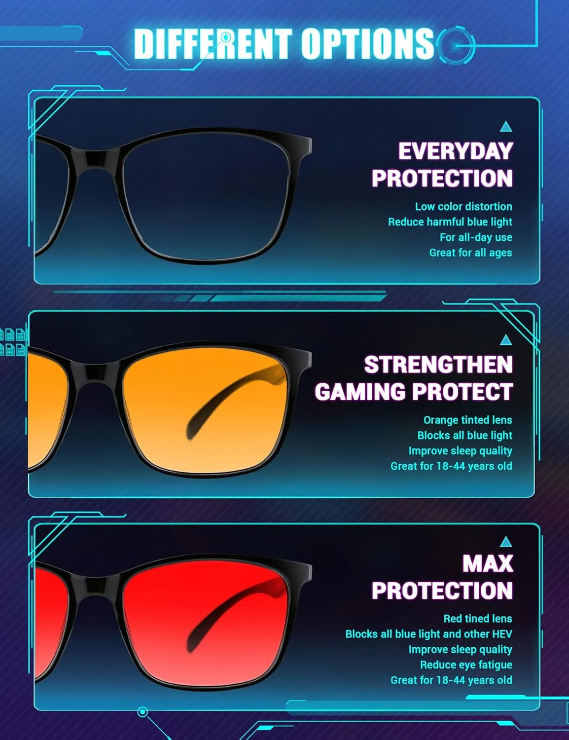 TIJN Blue Light Blocking Glasses for Women Men TR90 Frame Square Nerd Eyeglasses Anti Blue Ray Computer Screen Glasses