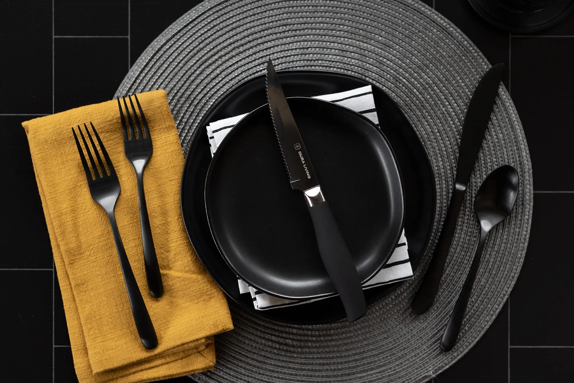 Titan Set of 4 Steak Knives - Black by Dura Living