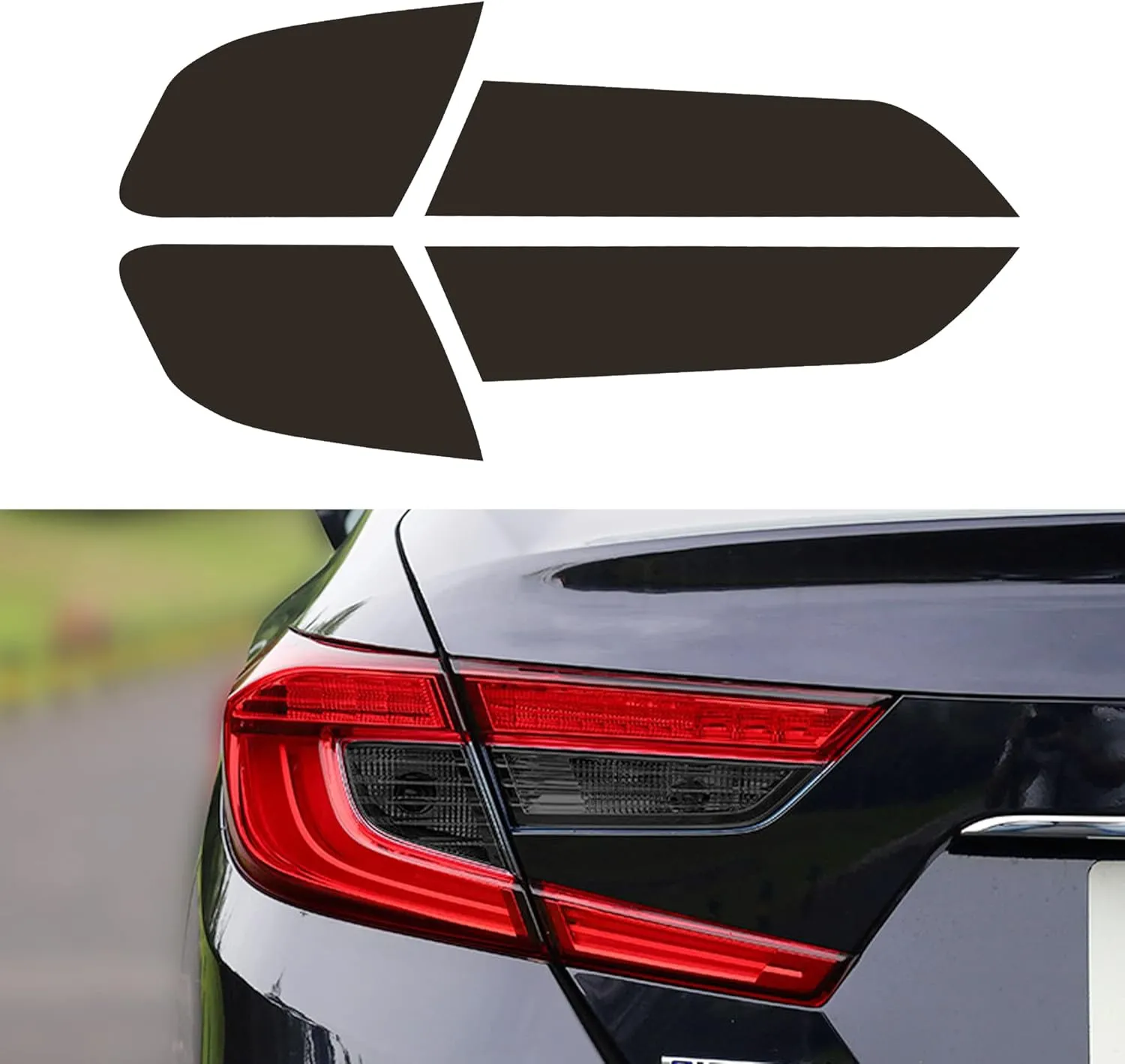TOMALL Vinyl Smoke Tint Turn Signal Reverse Light Films Compatible with Honda 10th Accord 2018-2020 PreCut Car Tail Light Transmission Stickers Exterior Decoration (20% Dark Black)