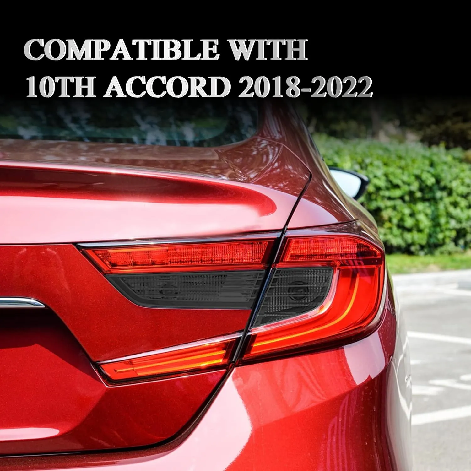 TOMALL Vinyl Smoke Tint Turn Signal Reverse Light Films Compatible with Honda 10th Accord 2018-2020 PreCut Car Tail Light Transmission Stickers Exterior Decoration (20% Dark Black)