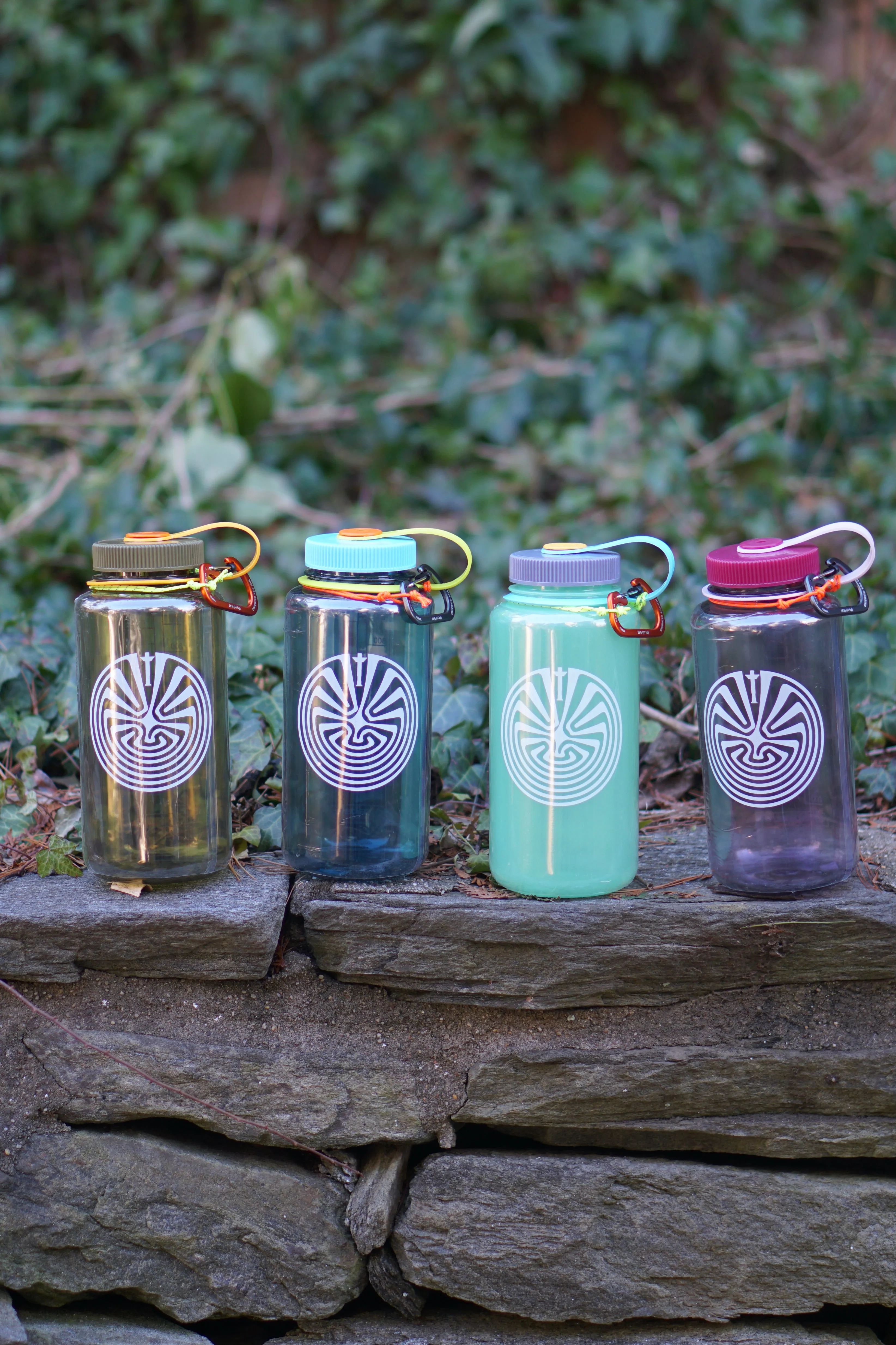 Totem Brand Co. x Nalgene "Totem in the Maze" 32 oz. Tritan Wide Mouth Bottle - Seafoam/Iridescent-Platinum