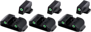 TRUGLO Tritium Front and Rear Handgun Night Sights with White Rings and Glowing Green Dots Compatible with Springfield XD, XDM, & XDS Pistols (3 Pack)
