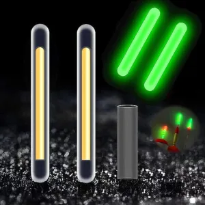 TRZLIFE Fishing Glow Sticks, 100PCS in 50 Bags. Upgraded Green Glow Sticks with Enhanced Brightness Longer Duration Greater Visibility for use on Fishing Floats Bobbers Rod Tips During Night Fishing