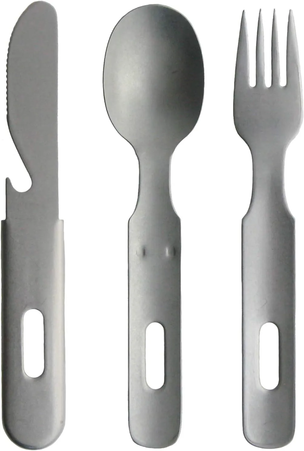 Tsubamesanjo Camping Outdoor Cutlery Set, 3 Pieces, Knife, Spoon, Fork, Aged, Made in Japan