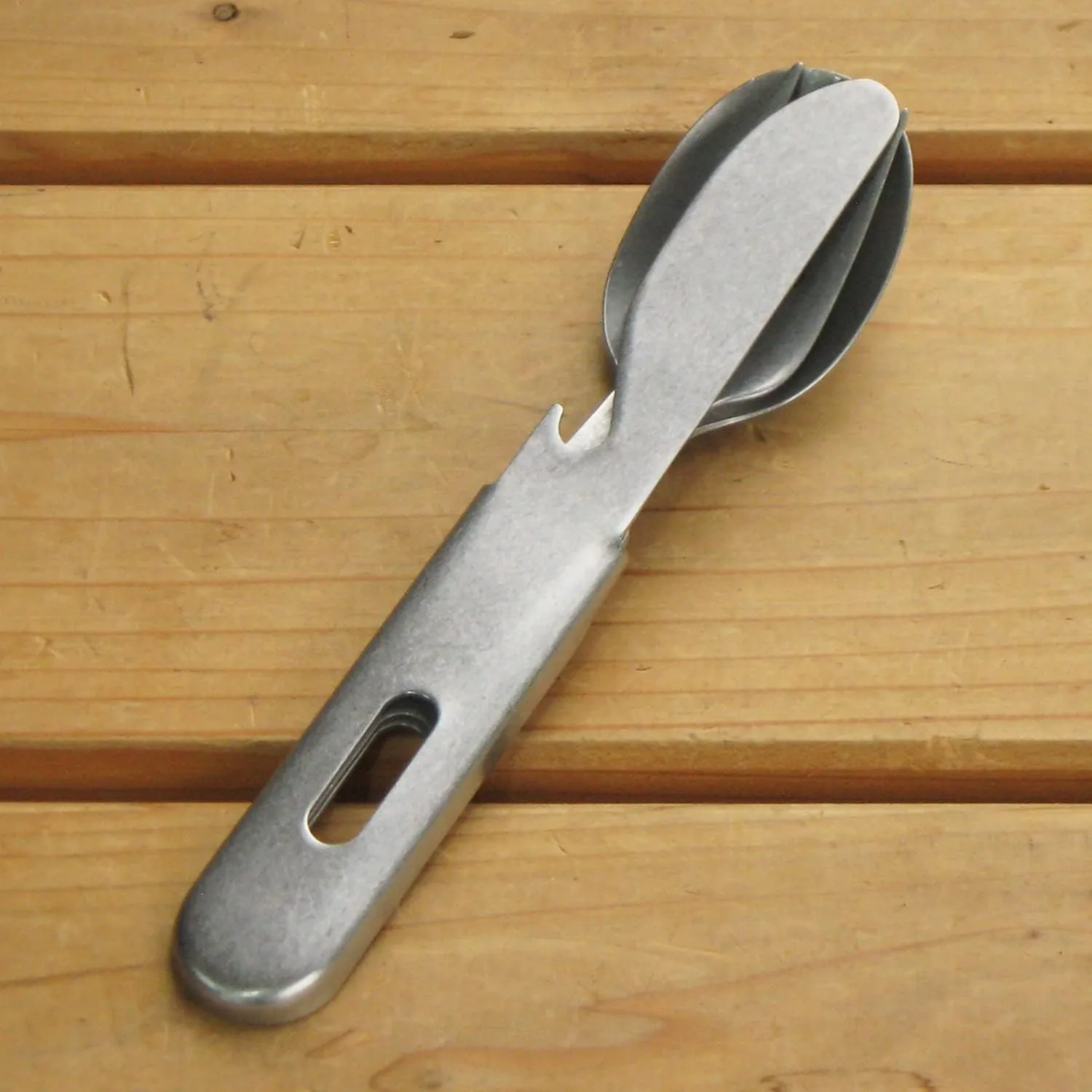Tsubamesanjo Camping Outdoor Cutlery Set, 3 Pieces, Knife, Spoon, Fork, Aged, Made in Japan
