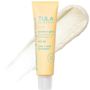 TULA Skin Care Protect   Glow Daily Sunscreen Stick Gel Broad Spectrum SPF 30 - Skincare-First, Non-Greasy, Non-Comedogenic & Reef-Safe with Pollution & Blue Light Protection, Supersize, 3.38 oz