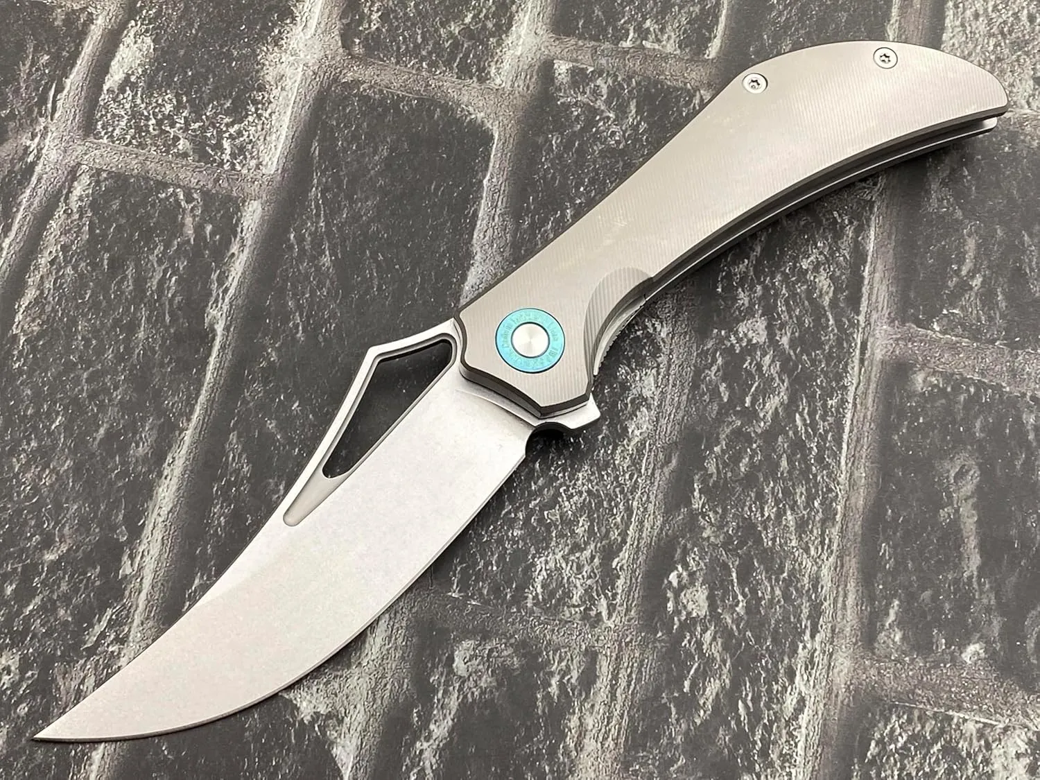 TwoSun TS476-14C28N-Sand Folding Knife 14C28N Blade TC4 Titanium Handle Camping Pocket Knife