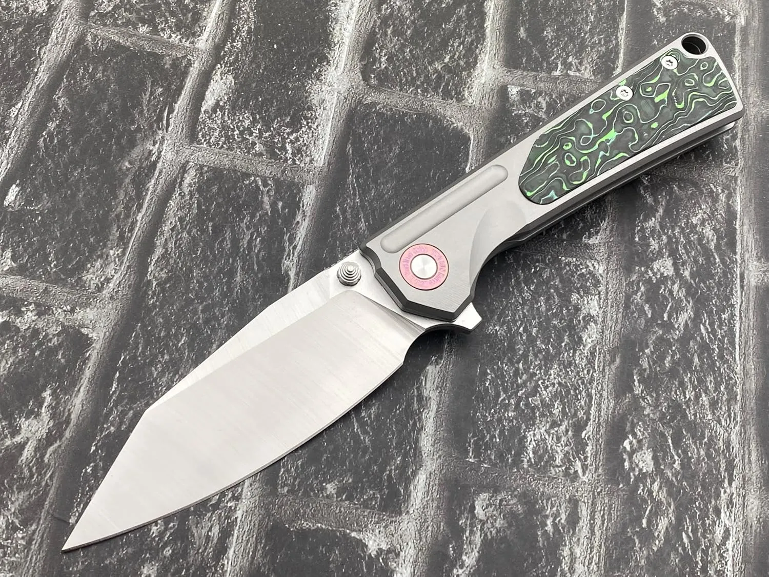 TwoSun TS510-M390-Sand Folding Knife M390 Blade TC4 Titanium Carbon Fiber Handle Outdoor Camping Knife