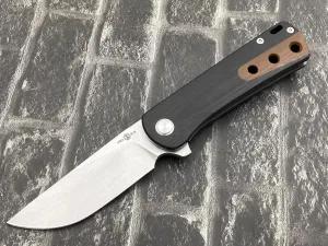 TwoSun TS516-14C28N-SW Folding Knife 14C28N StoneWash Blade G10 Handle Camping Pocket Knife