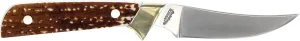 Uncle Henry 162UH Next Gen Staglon Wolverine Full Tang Fixed Blade Knife with 7.4in High Carbon S.S. Clip Point, Leather Sheath, and Nickel Silver Guard for Hunting, Skinning, Camping, and Outdoors