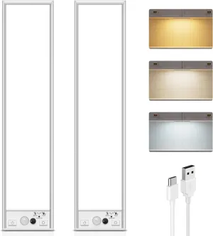 Under Cabinet Lighting Wireless,750LM Ultra-Bright Hand Wave Motion Sensor, 6000mAh Rechargeable Battery Longer Lasting Time Pantry Lights,3 Colors Dimmable Closet Light for Kitchen,Wardrobe,Stairs