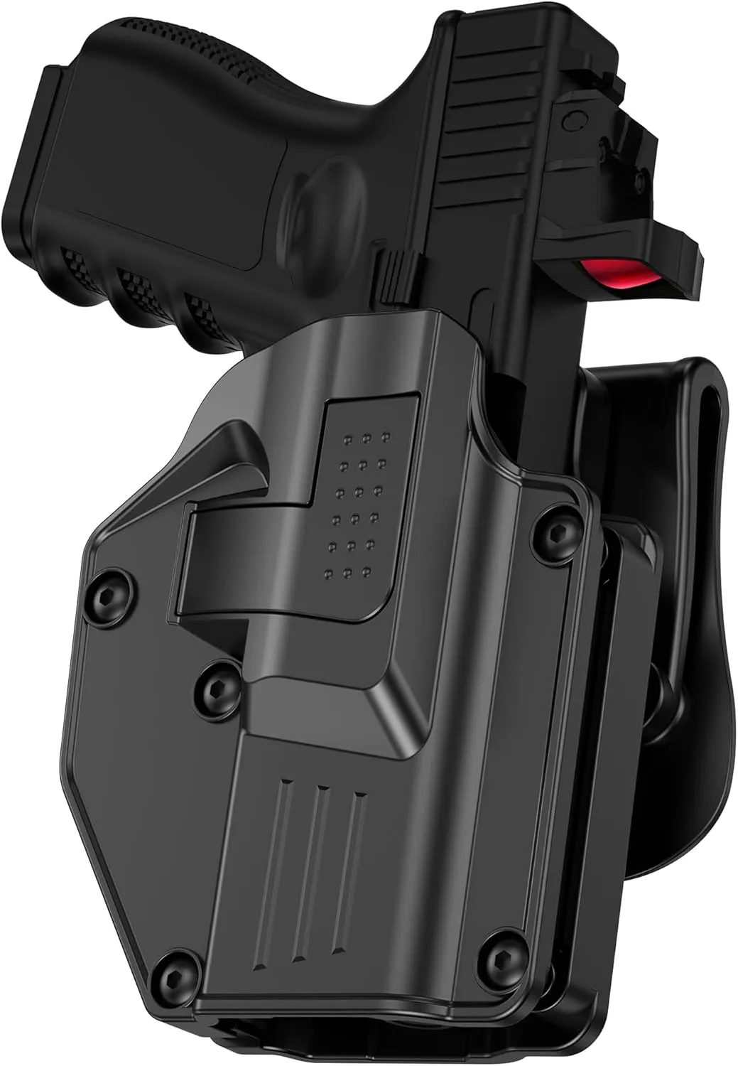Universal Gun Holster fit Most Popular Full Size and Compact Pistols, OWB Tactical Holster Compatible with Glock/Taurus/Beretta/S&W M&P/Springfield Hellcat Pro and More