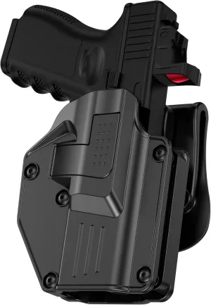 Universal Gun Holster fit Most Popular Full Size and Compact Pistols, OWB Tactical Holster Compatible with Glock/Taurus/Beretta/S&W M&P/Springfield Hellcat Pro and More