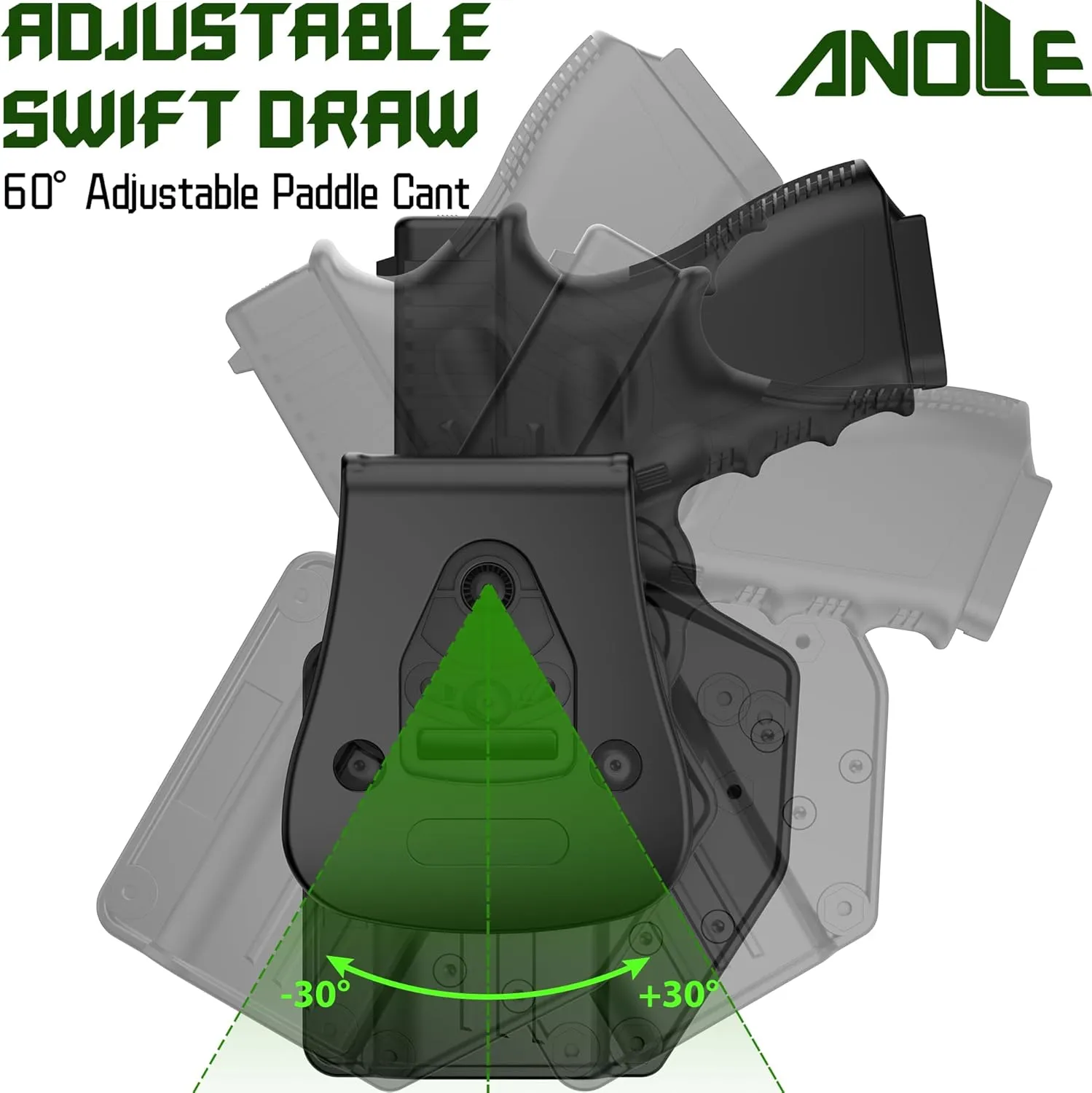 Universal Holster for Most Popular Full Size and Compact Pistols, Fit Glock | S&W | Sig Sauer | Ruger | Taurus | Beretta | CZ | Walther | Browning | Colt | H&K | Bersa | Canik Gun, Right Hand