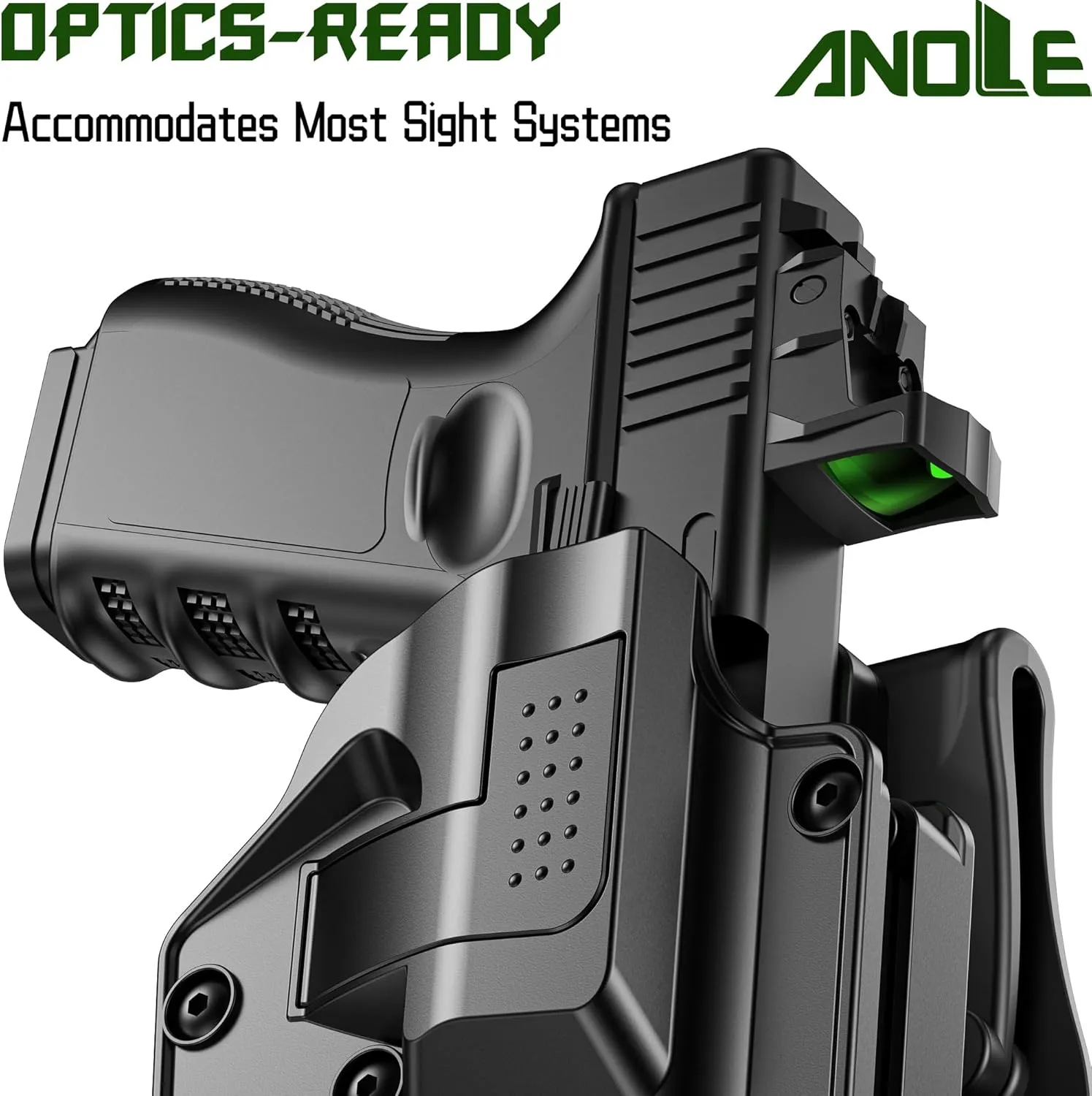 Universal Holster for Most Popular Full Size and Compact Pistols, Fit Glock | S&W | Sig Sauer | Ruger | Taurus | Beretta | CZ | Walther | Browning | Colt | H&K | Bersa | Canik Gun, Right Hand