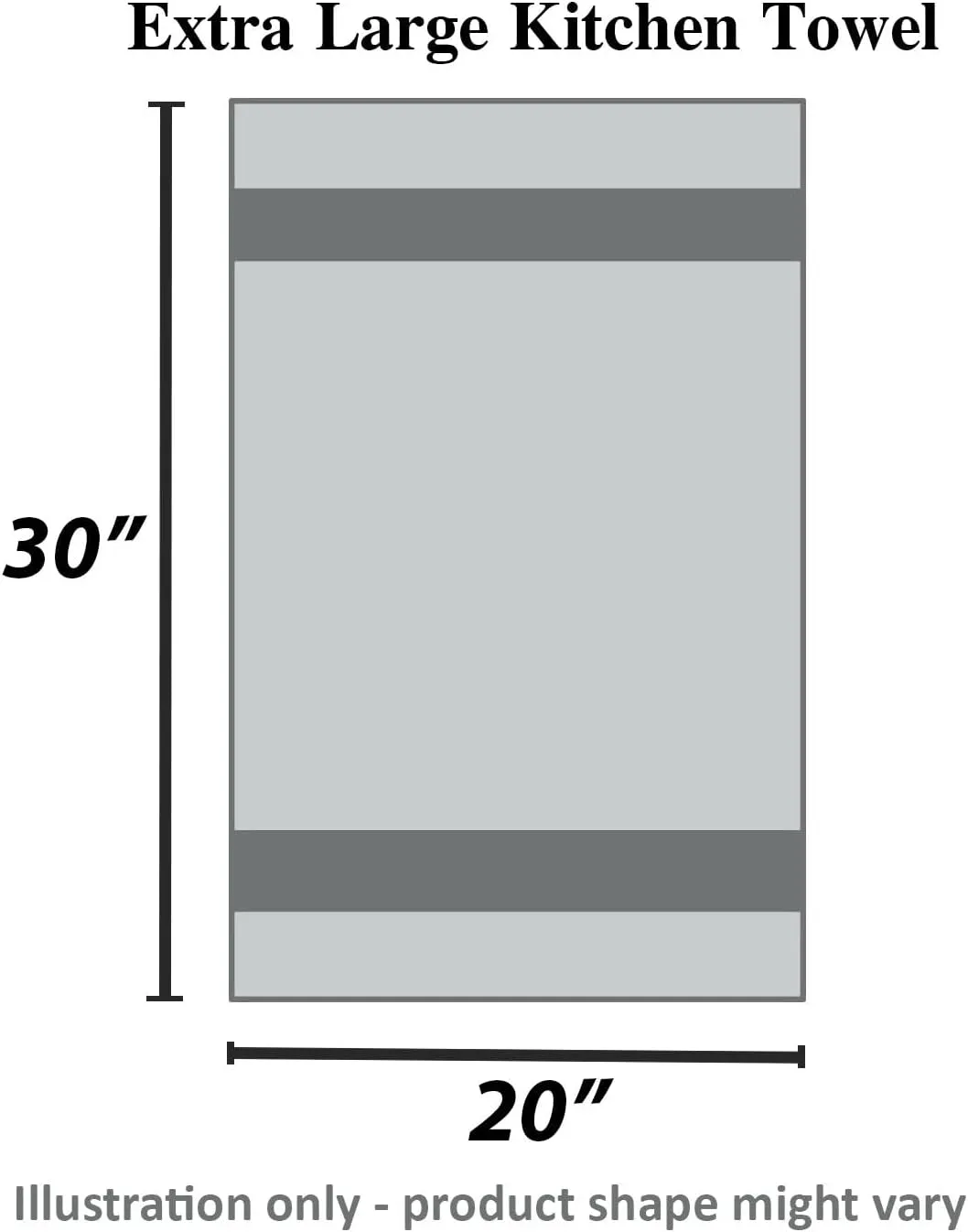 Urban Villa Kitchen Towels Premium Quality 100% Cotton Solid Kitchen Towels Set of 6 Ultra Soft Size 20X30 Inches Chambray Black/White Color Kitchen Towel Highly Absorbent Kitchen Towels