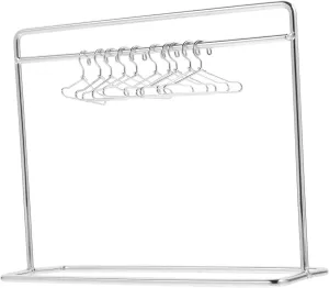 Vaguelly 1set Miniature Doll Clothing Hanger Rack Hangers for Doll Dress Organization Space-Saving Dollhouse Accessories Compact Design for Easy Storage and Display
