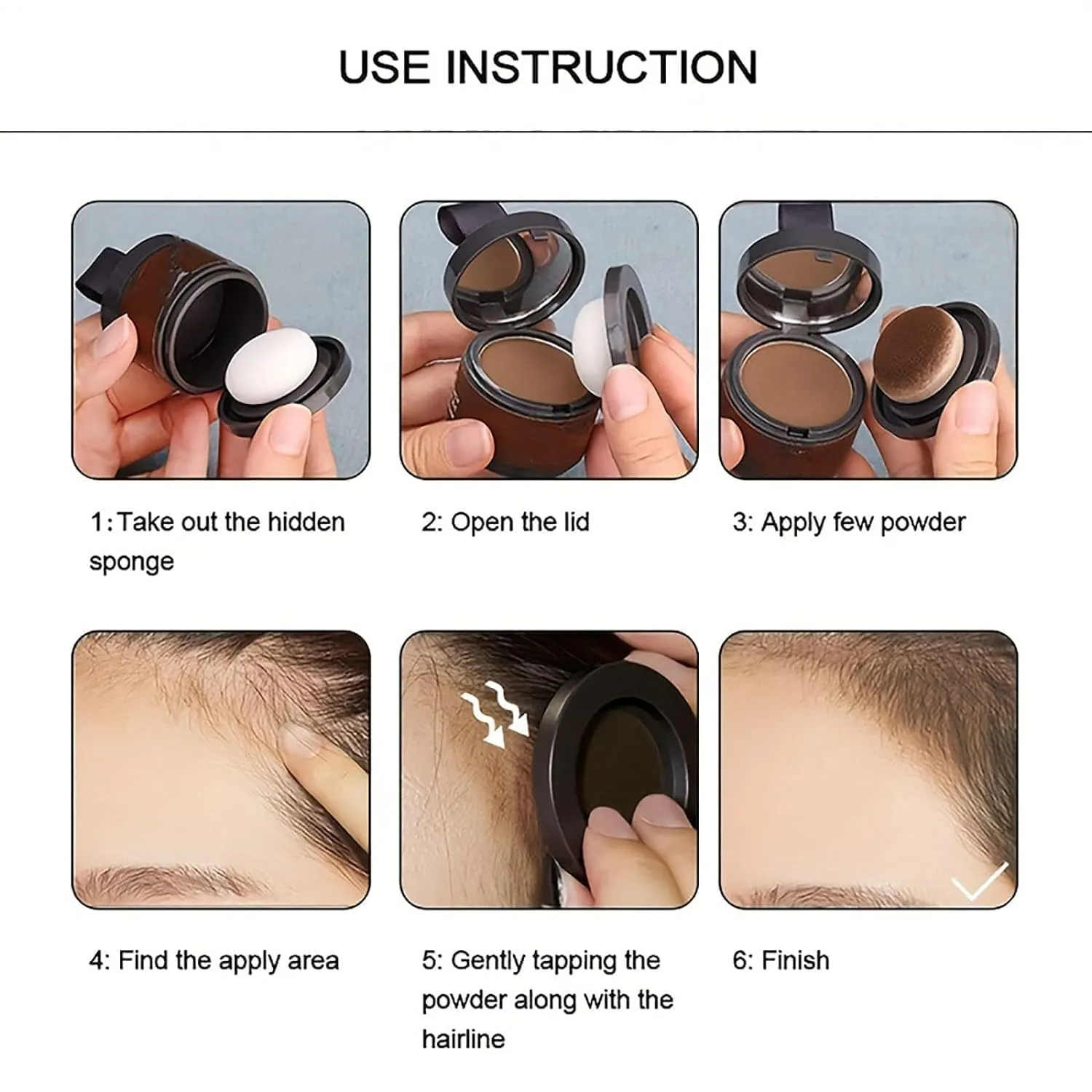 VeinsgrainHair Color, Substantion Hair Color, VeinsgrainRoot Coverup, VeinsgrainHair Powder, VeinsgrainHair Touch Up, VeinsgrainRoot Touch Up, Hairline Powder Stick Root Cover Up (Black)