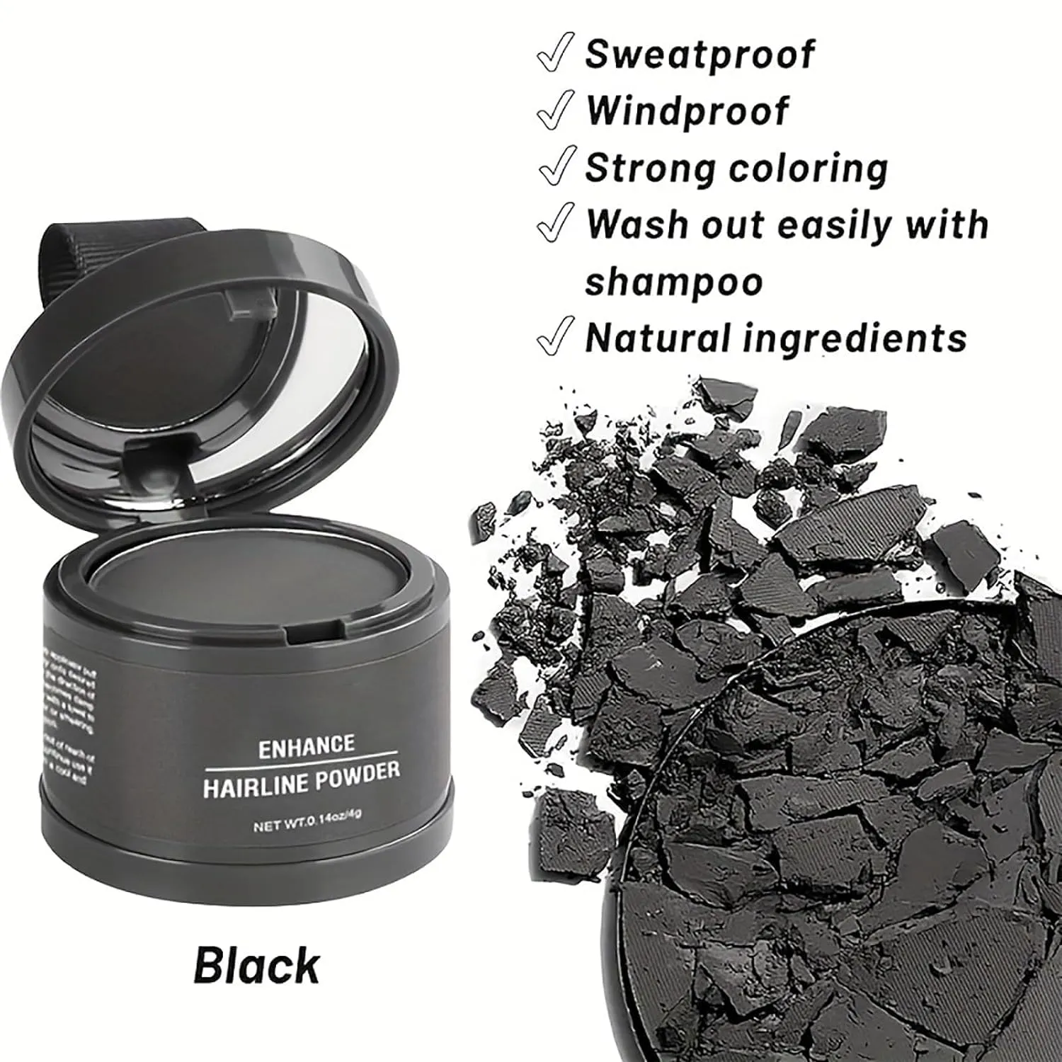 VeinsgrainHair Color, Substantion Hair Color, VeinsgrainRoot Coverup, VeinsgrainHair Powder, VeinsgrainHair Touch Up, VeinsgrainRoot Touch Up, Hairline Powder Stick Root Cover Up (Black)