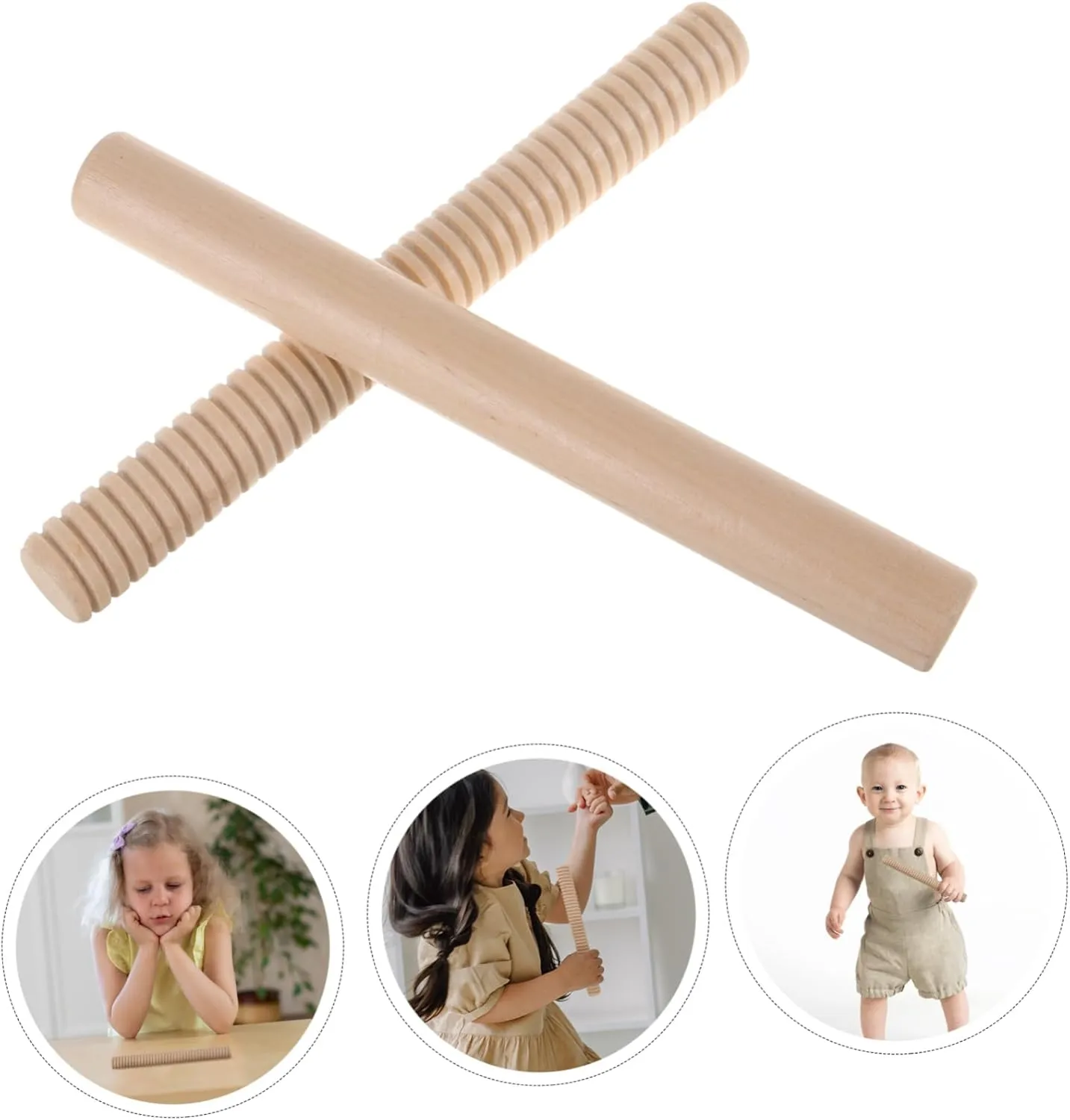 VICASKY 5sets Rhythm Rods Musical Toys Boys and Girls Music Rhythm Sticks Educational Percussion Instrument for Toddlers Safe Boys Girls 2pcs*5