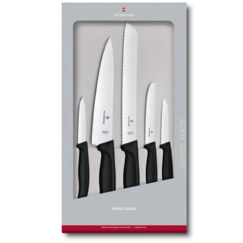 Victorinox Swiss Classic Kitchen Set 5 Pieces in Gift Box Black V6.7133.5G