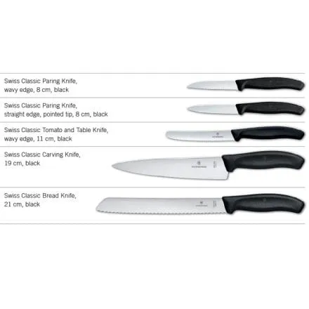 Victorinox Swiss Classic Kitchen Set 5 Pieces in Gift Box Black V6.7133.5G