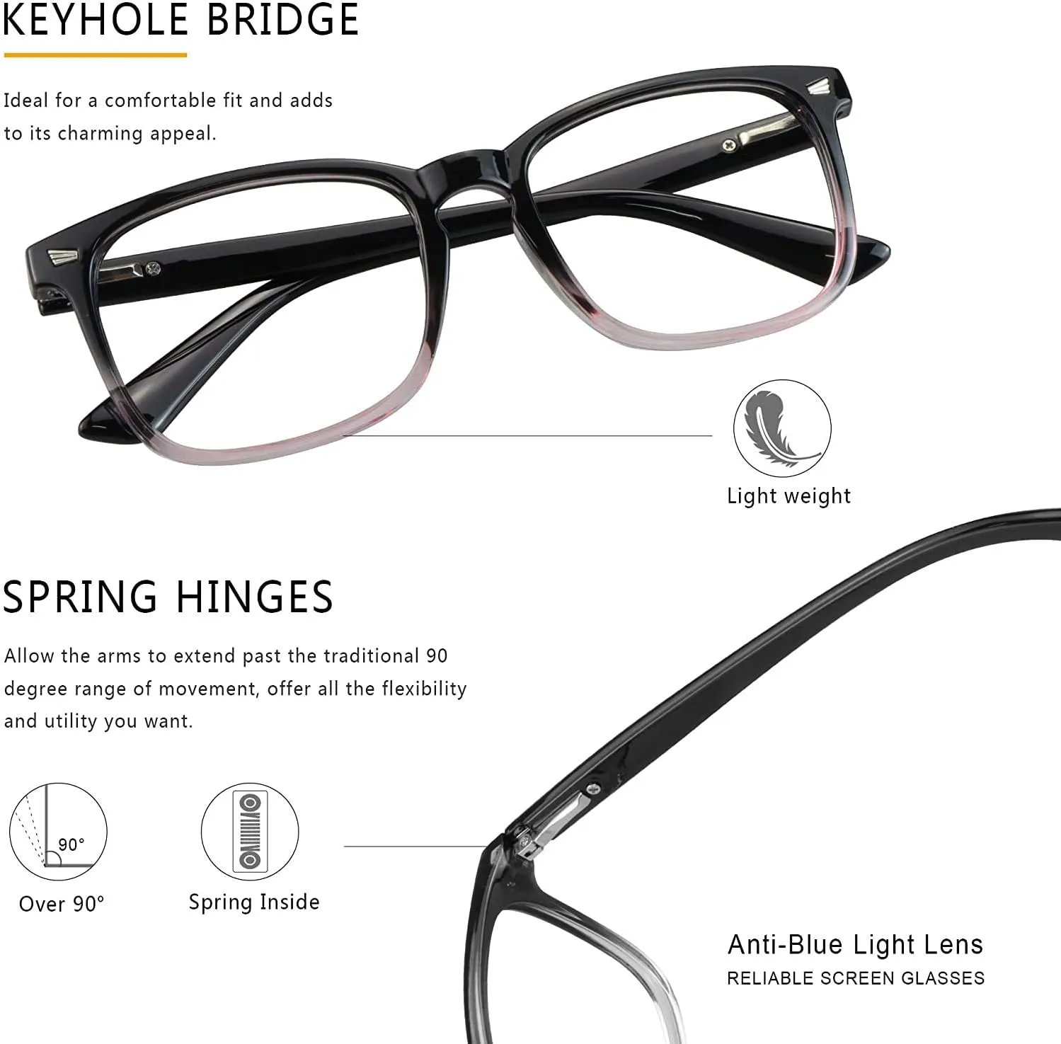 Vintage Square Progressive Multifocal Presbyopic Glasses, Photochromic Gray Sunglasses for Men Women Readers ( 0.00/ 1.00 Magnification)