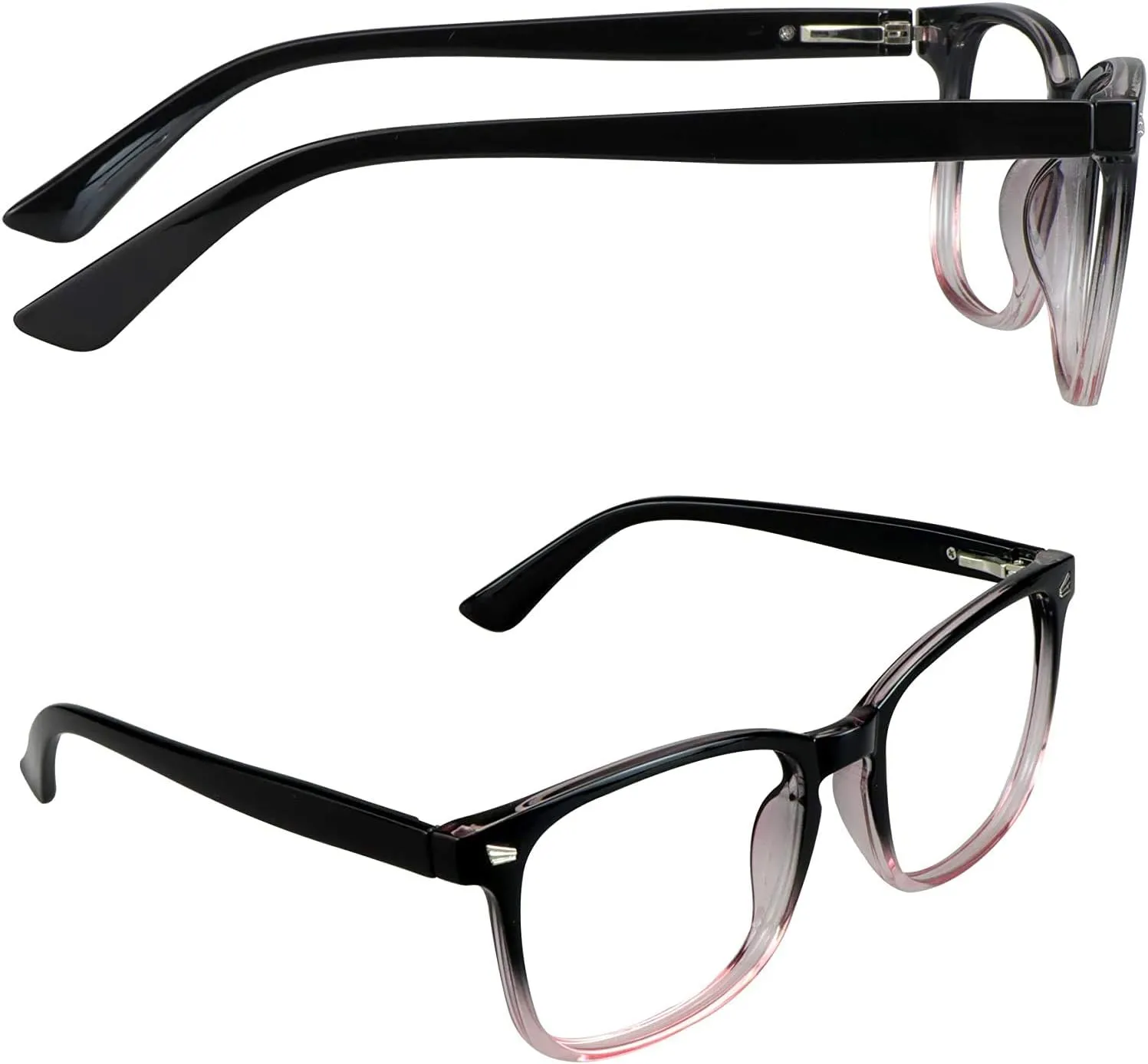 Vintage Square Progressive Multifocal Presbyopic Glasses, Photochromic Gray Sunglasses for Men Women Readers ( 0.00/ 1.00 Magnification)