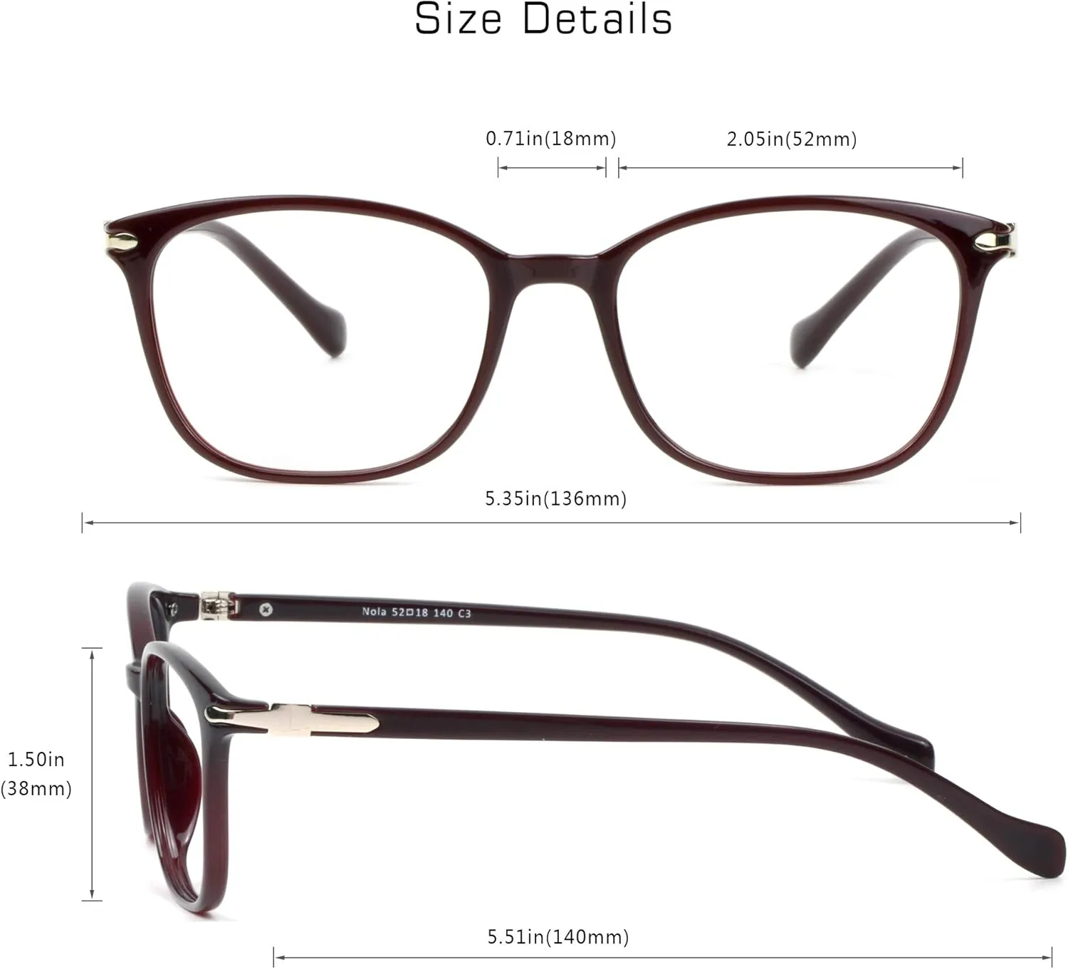 VisionGlobal Blue Light Blocking Glasses for Women/Men, Anti Eyestrain, Computer Reading, TV Glasses, Stylish Square Frame, Anti Glare