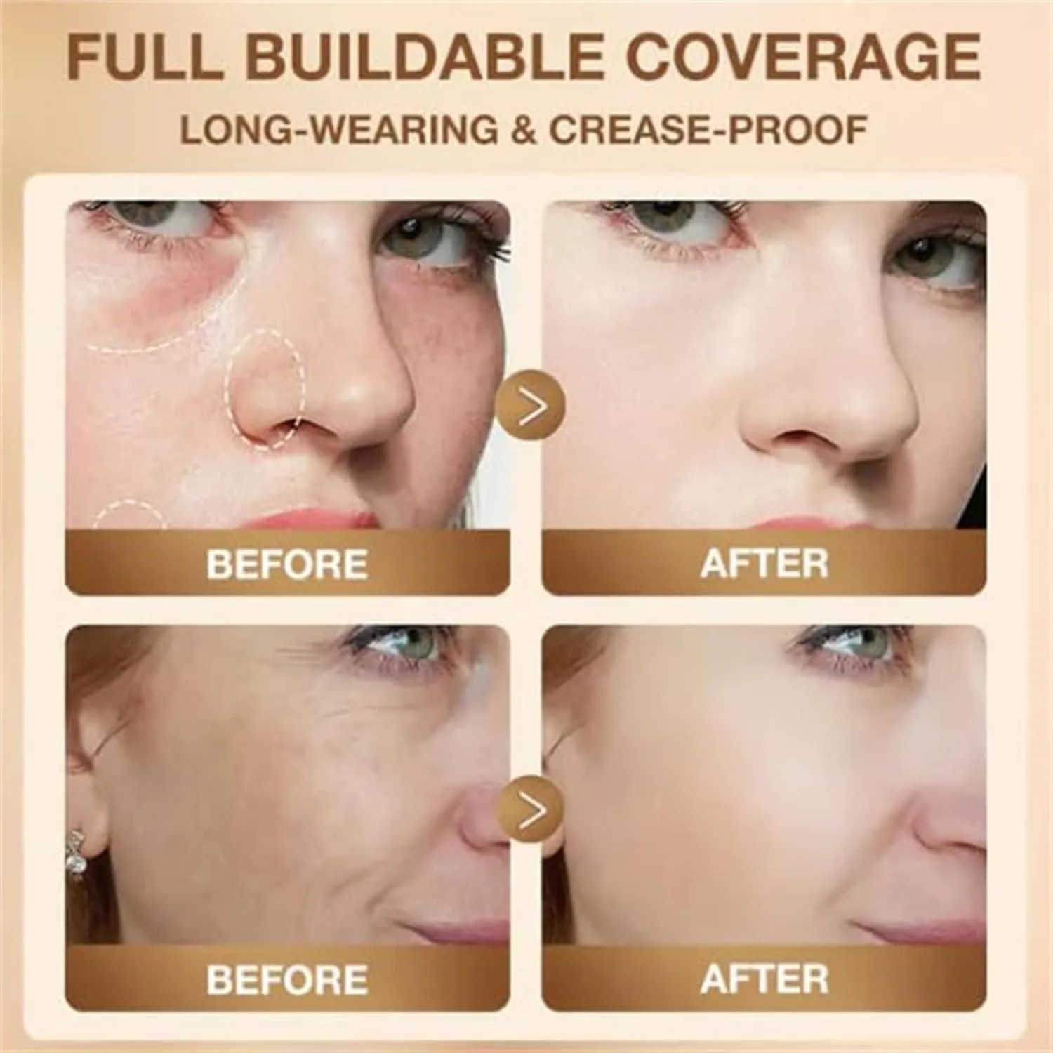 VIVIEN BEAUTY Foundation Stick, 2 in 1 VivienBeauty Foundation, Vivien Beauty Double Headed Foundation Stick, Vivien Foundation Stick, Hydrating Lightweight Foundation Stick with Brush (WARM)