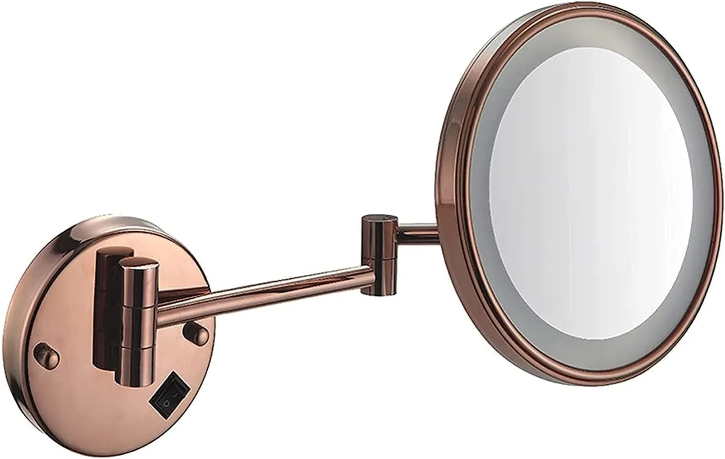 Wall Mounted Makeup Mirror with 3/5/7/10X Magnification, 8 Inch Magnifying Lighted Vanity Mirrors with LCD Lights, Upgrade Version Cosmetic Mirror Sha