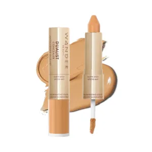 Wander Beauty Dualist Matte and Illuminating Concealer Makeup - Golden Tan - Dual-Ended Matte Concealer Stick   Liquid Concealer - Full Coverage Concealer Brightens & Hydrates Under Eyes - 0.28 fl oz