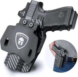 WARRIORLAND OWB Kydex Holster with Optic Cut, Fits Select Glock 17/19/19X, G43/43X, Hellcat/Hellcat Pro, Taurus G2C/G3C, M&P Shield 9, M&P 9/380 Shield EZ, Sig P320/P365/P226 and More, 1.75" Paddle
