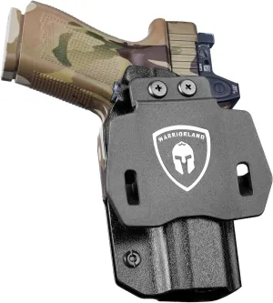 WARRIORLAND OWB Kydex Paddle Holster, Optional for Glock 43/ 43X/ 43Xmos & 17/20/ 21/22/ 23 Gen 3-5, Sig P365XL, Ruger Max-9/ LCP Max .380, Walther PPS M2, Fits 1.5"-1.75" Belt, Optics Cut & Adj. Cant