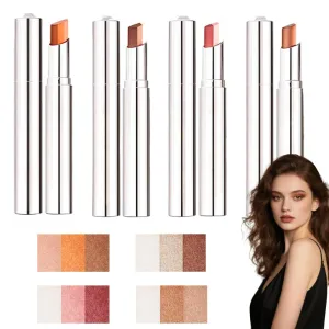 Waterproof Gradient Shimmer Eye-Shadow Stick Eye Makeup, Shimmer Gradient Three-Color, Lightweight Highlighter, Lazy Eyeshadow 3 Tone Sticks,Waterproof Multi-Color Pen (Five colors)