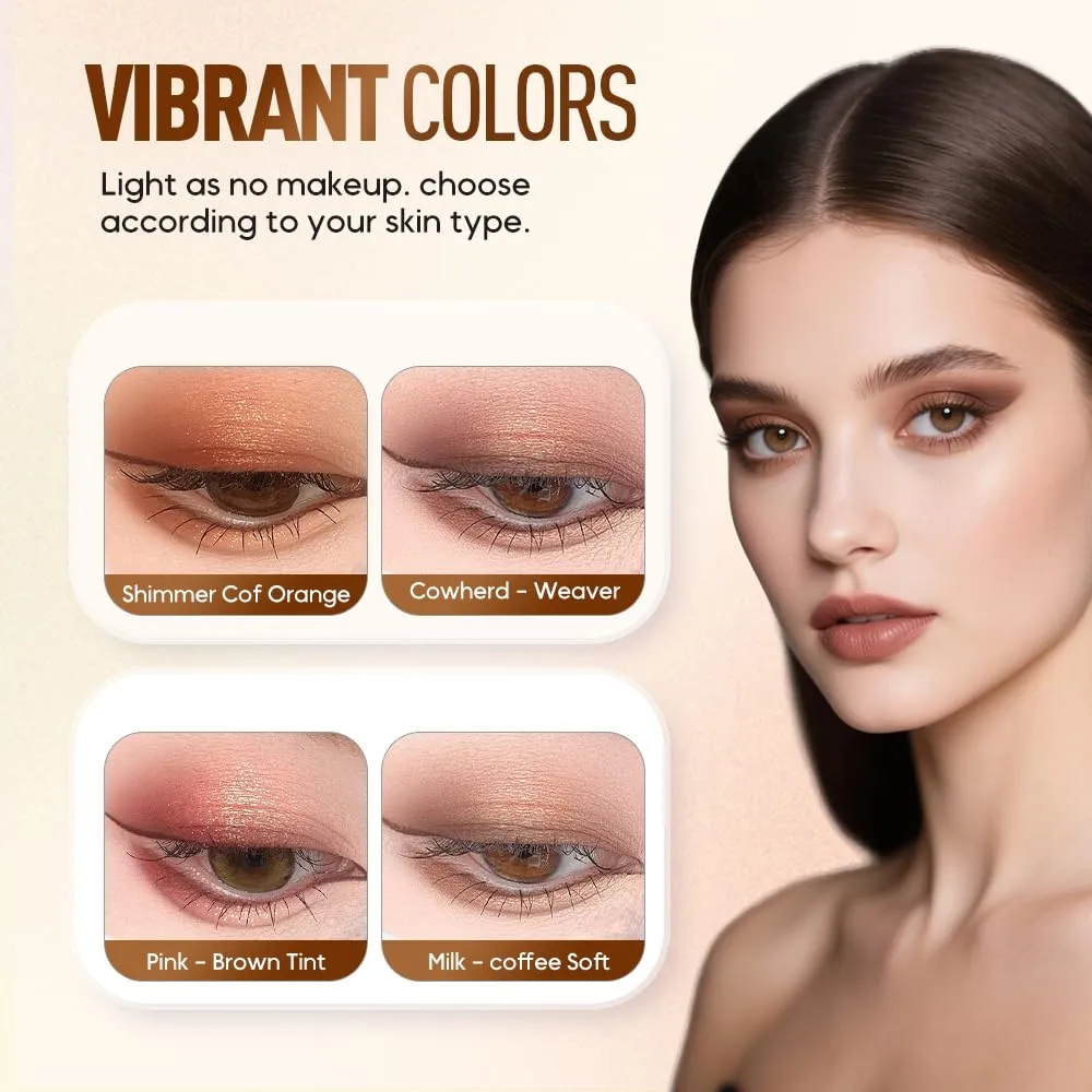 Waterproof Gradient Shimmer Eye-Shadow Stick Eye Makeup, Shimmer Gradient Three-Color, Lightweight Highlighter, Lazy Eyeshadow 3 Tone Sticks,Waterproof Multi-Color Pen (Five colors)